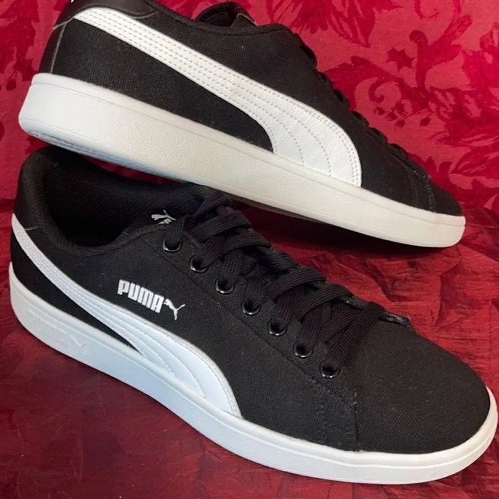 Puma Soft Foam Optimal Comfort Men's Sneakers Black White Canvas‎  7 1/2 NWOT